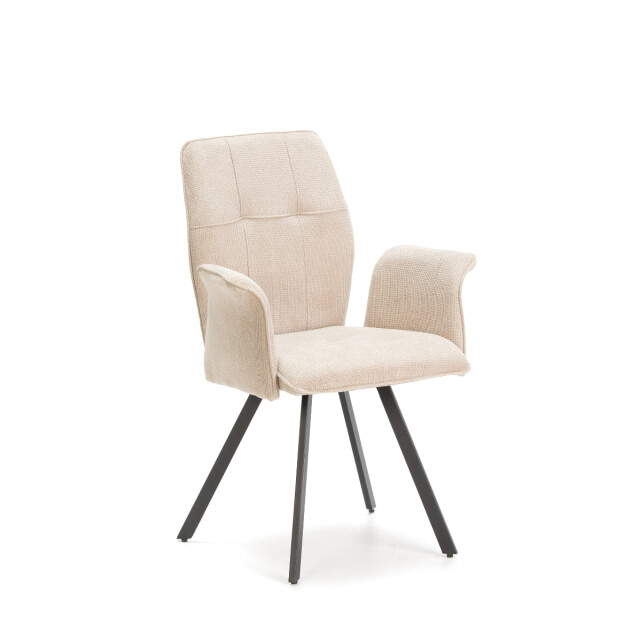 CaliCosy Set van 2 fauteuils in stof met zwarte metalen poten l62 cm mery 3078756 large