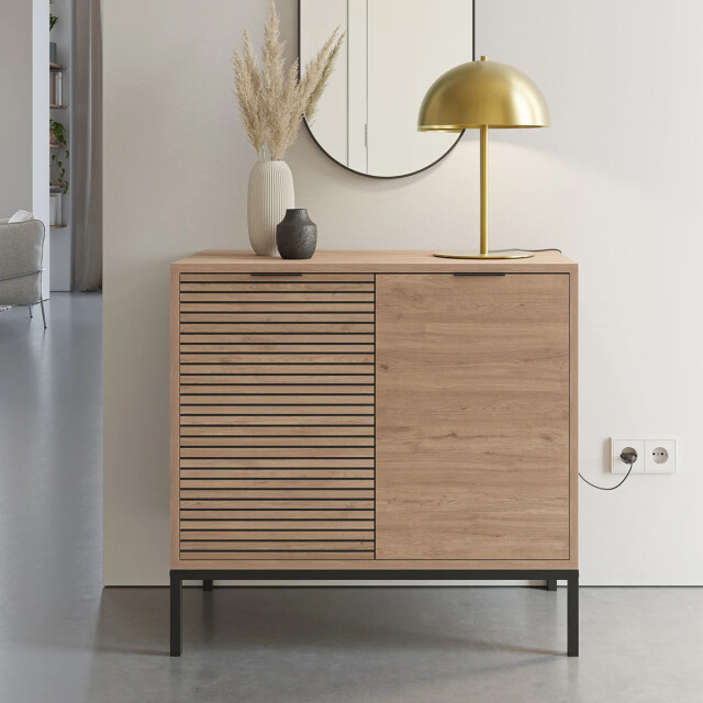 CaliCosy Kleine buffetkast met 2 deuren en metalen poten ariel l80 cm 2930283 large