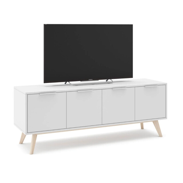 CaliCosy Tv-meubel 4 deuren wit en massief grenen l140 cm campus 2930286 large
