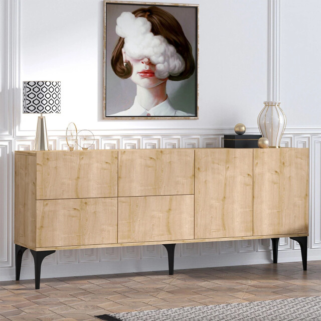 CaliCosy Buffet 6 deuren eiken decor saffier l180 cm laika 2930406 large