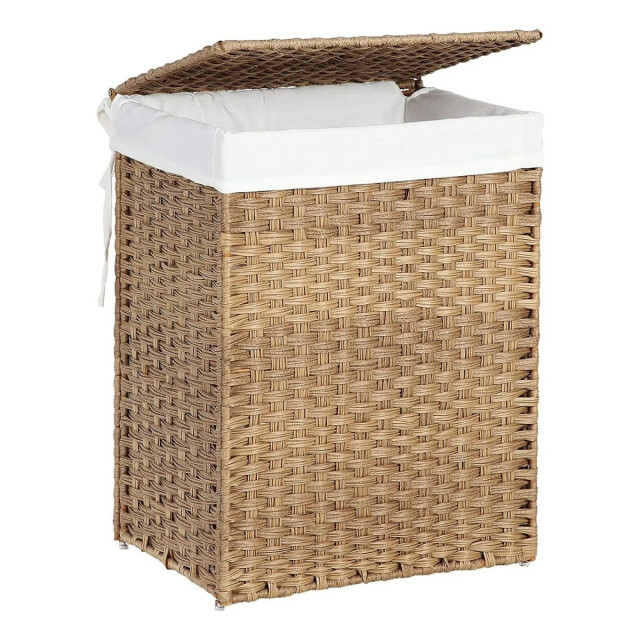 CaliCosy Wasmand met 2 handvatten en afneembare zak natuurlijke rotanimitatie 2929481 large