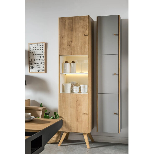 CaliCosy Vitrine 2 deuren met centrale plank h207,5 cm nature 2936928 large