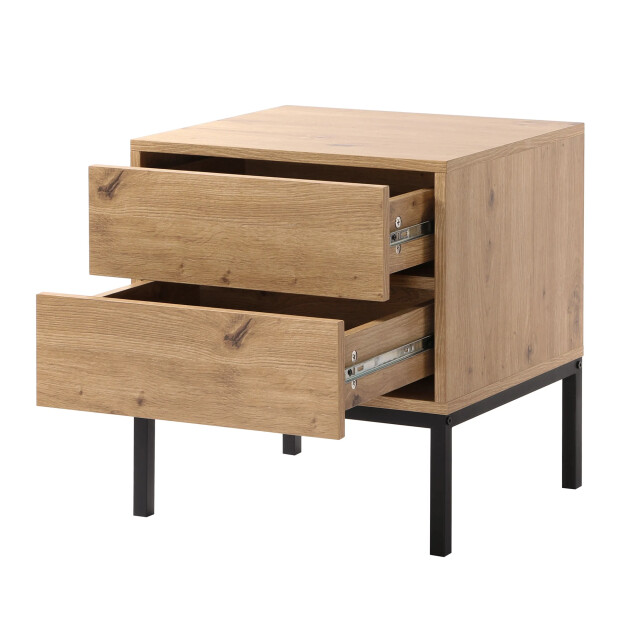 CaliCosy Nachtkastje met 2 lades, eikendecor, hoogte 50 cm lenny 2930242 large