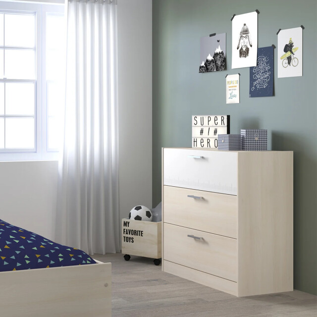 CaliCosy Ladenkast 3 laden licht hout en wit decor l78 cm charly 2929942 large