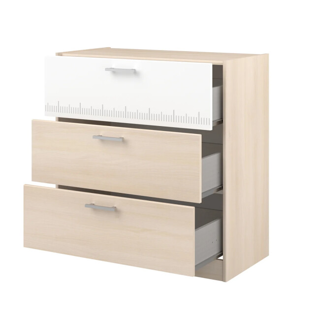 CaliCosy Ladenkast 3 laden licht hout en wit decor l78 cm charly 2929942 large