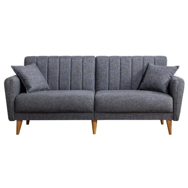 CaliCosy Slaapbank 3-zits van linnen met 2 kussens en houten poten l210 cm aqua 2978542 large