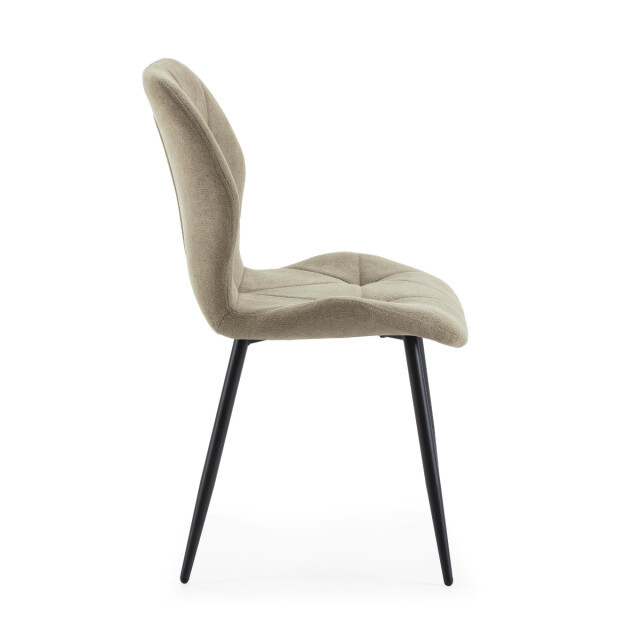 CaliCosy Set van 4 stoelen in stof met zwarte metalen poten l47,5 cm luna 3078795 large