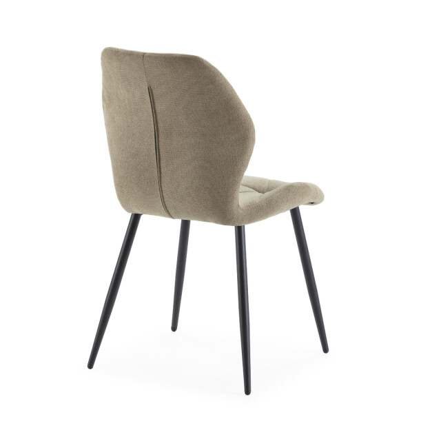 CaliCosy Set van 4 stoelen in stof met zwarte metalen poten l47,5 cm luna 3078795 large