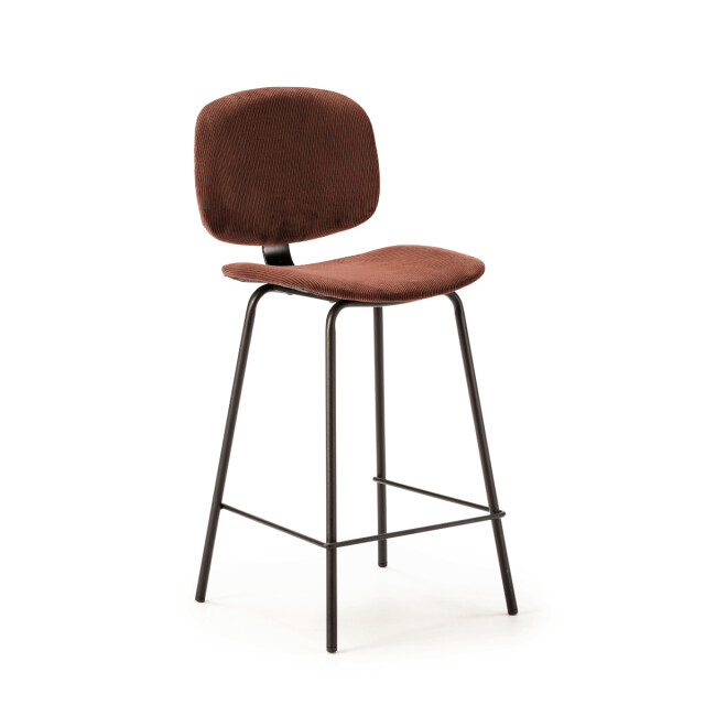 CaliCosy Set van 2 krukken in ribfluweel met zwarte metalen poten h65 cm arus 3079138 large