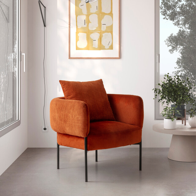 CaliCosy Fauteuil in stof met zwarte metalen poten l73 cm aruni 3078816 large