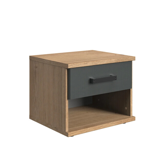 CaliCosy Nachtkastje 1 lade eiken en grafietdecor l46 cm 2930082 large