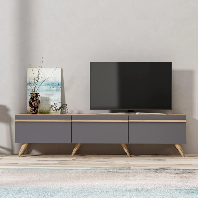 CaliCosy Meubel tv 3 deuren antraciet grijs l180 cm amsterdam 2930401 large