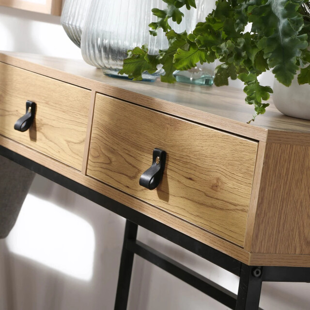 CaliCosy Console met 2 lades en eikenhouten metalen poten jill 2929662 large