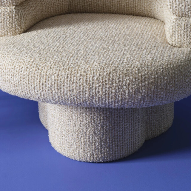 Signature Draaibare fauteuil in écru stof l82 cm trefle 3061014 large