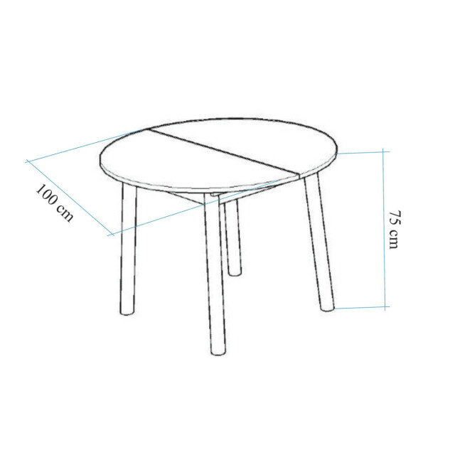 CaliCosy Uitschuifbare tafel van 100 tot 131 cm met massief houten poten vina 3061554 large