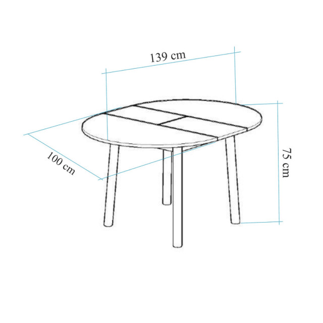 CaliCosy Uitschuifbare tafel van 100 tot 131 cm met massief houten poten vina 3061554 large