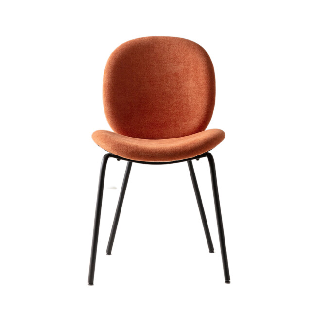 CaliCosy Set van 2 stoelen in stof met zwarte metalen poten l45 cm cori 3078570 large