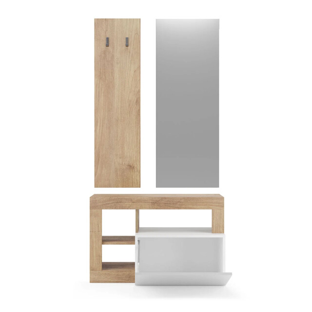 CaliCosy Set 3 stuks met klein meubel, wandkapstok en spiegel hamburg h165 cm 2930361 large
