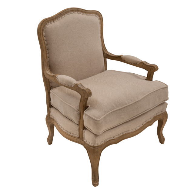 CaliCosy Fauteuil van massief eikenhout en stof l74 cm louis xv 3018355 large