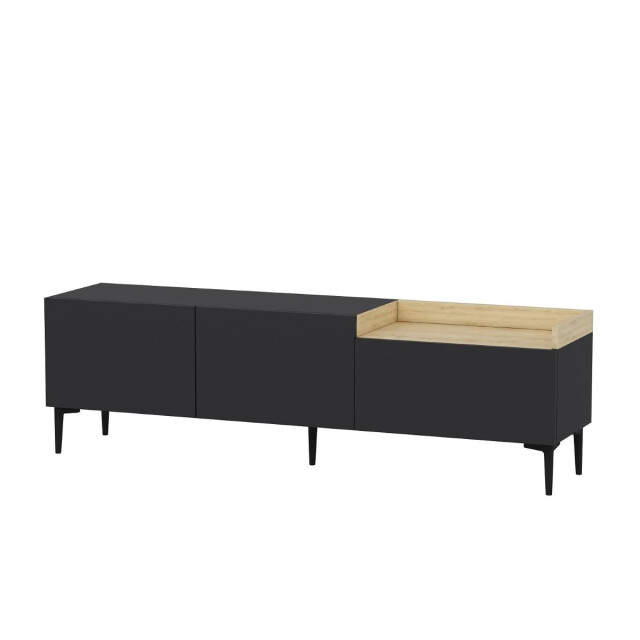 CaliCosy Tv-meubel 3 deuren antraciet grijs l160 cm mia 2930402 large