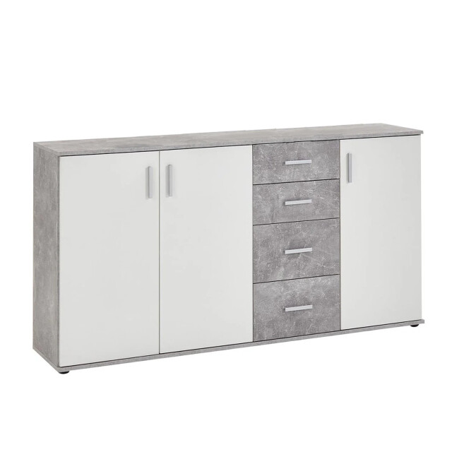 CaliCosy Buffet 3 deuren en 4 laden l160 cm beton en wit albi 2931841 large