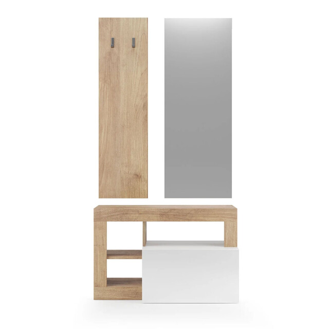 CaliCosy Set 3 stuks met klein meubel, wandkapstok en spiegel hamburg h165 cm 2930361 large