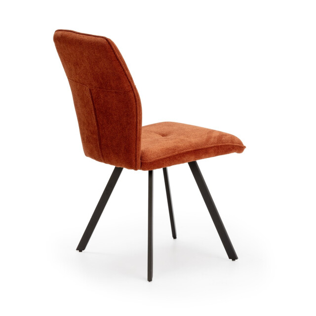 CaliCosy Set van 4 stoelen in stof met zwarte metalen poten l47 cm mery 3078754 large