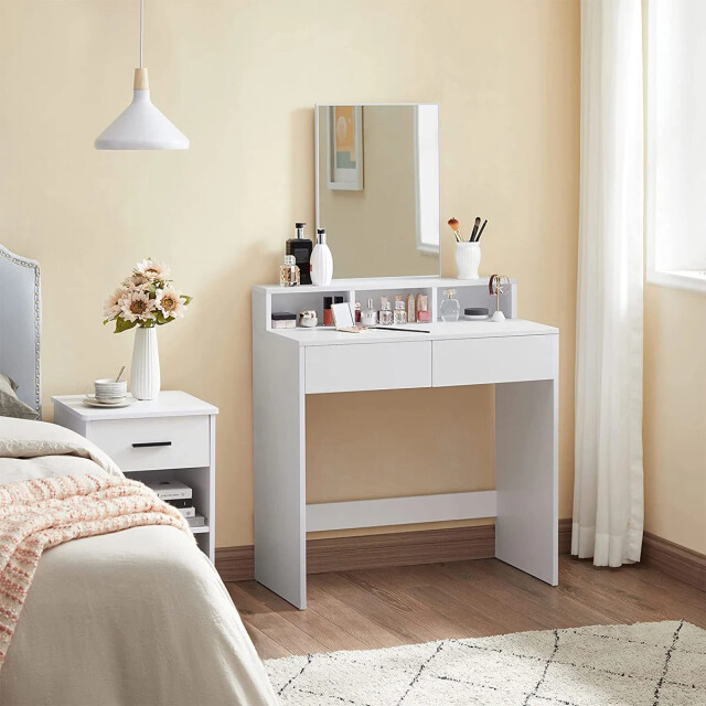 CaliCosy Kaptafel wit met 1 spiegel en 2 laden l80 x h140 cm 2930001 large