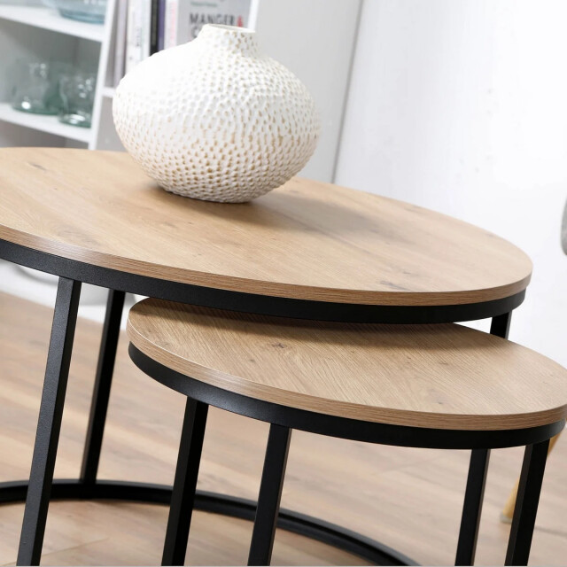 CaliCosy Set van 2 nestende ronde salontafels l70 cm 3083639 large