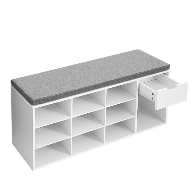 CaliCosy Opbergbank voor schoenen wit 10 vakken 1 lade 2930201 large