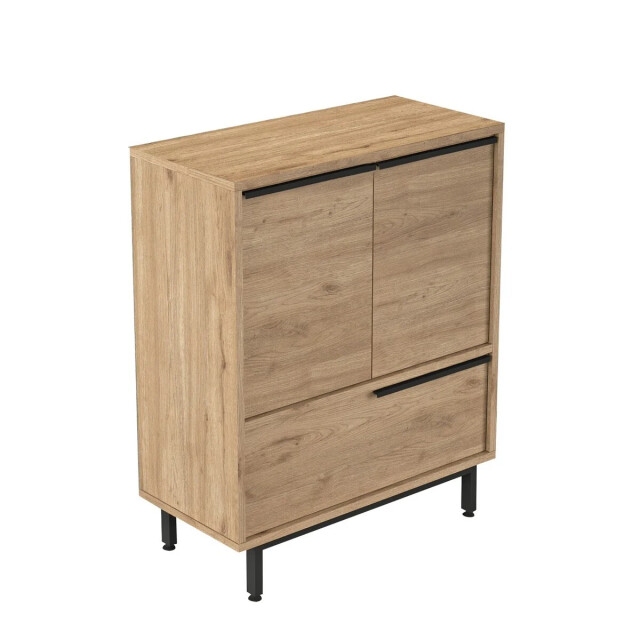 CaliCosy Schoenenkast met 2 deuren en 1 klep in notendecor h90,4 cm 3042293 large