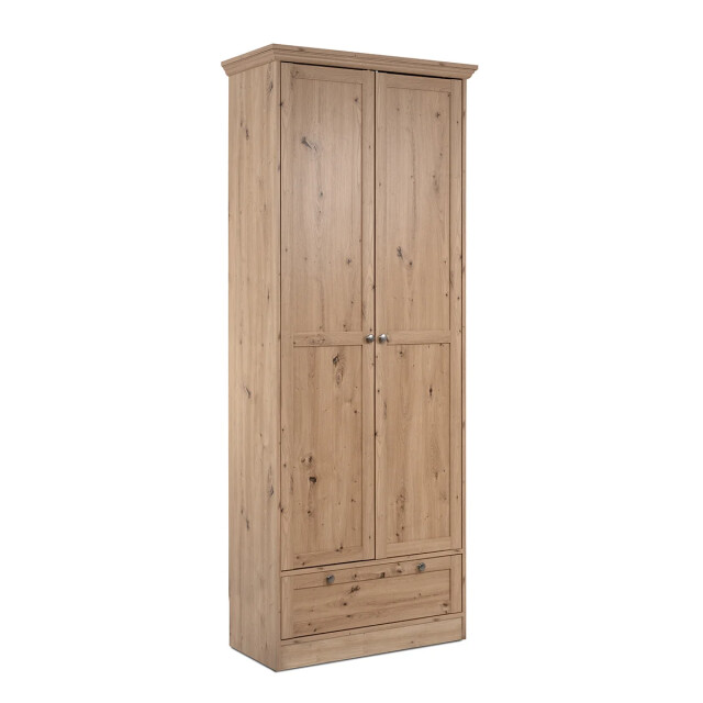 CaliCosy Armoire d'entrée 2 portes à cadre, 5 étagères et 1 tiroir l80 cm timber 3042273 large