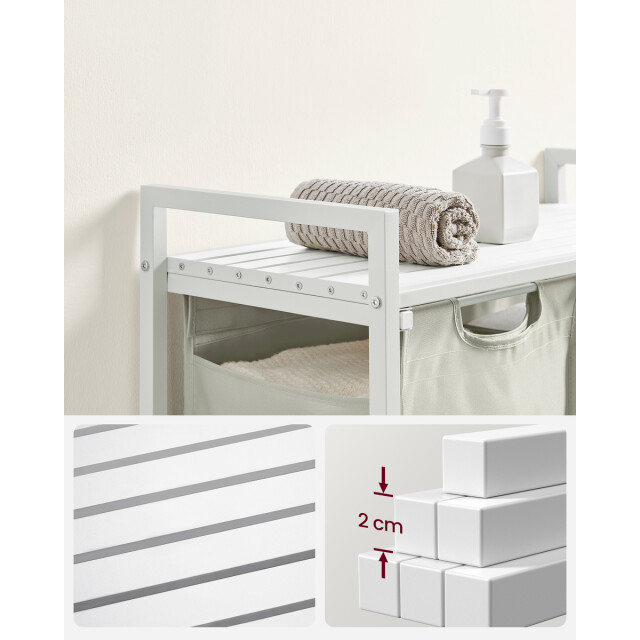 CaliCosy Wasmand met 2 uitschuifbare compartimenten lichtgrijs l71 cm 2929521 large
