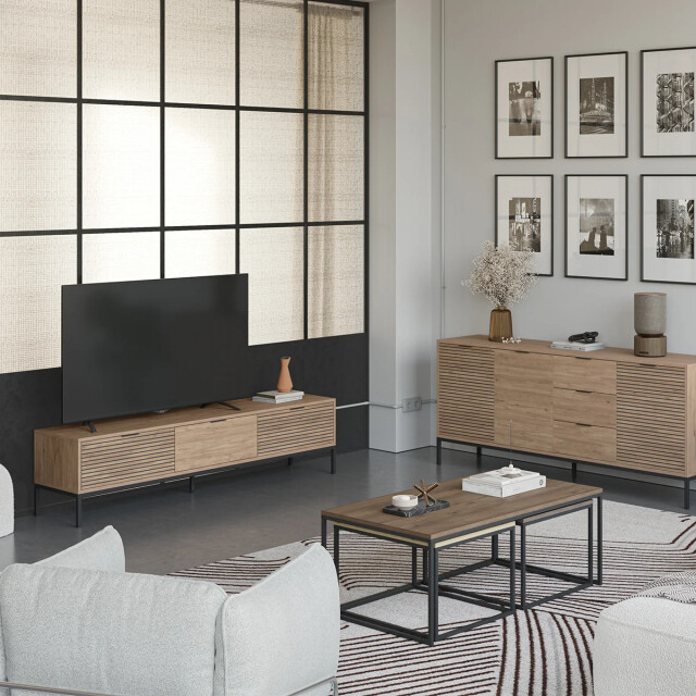 CaliCosy Tv-meubel 3 laden en metalen poten ariel l180 cm 2930281 large