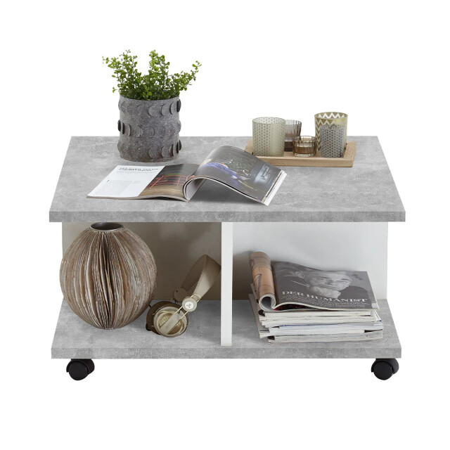CaliCosy Salontafel op wielen 2 laden 2 vakken l70 cm twin 2936986 large