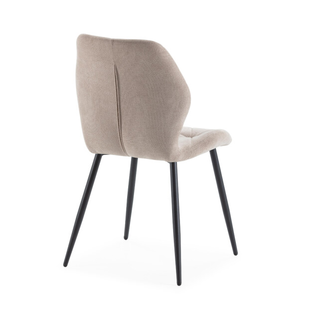 CaliCosy Set van 4 stoelen in stof met zwarte metalen poten l47,5 cm luna 3078793 large