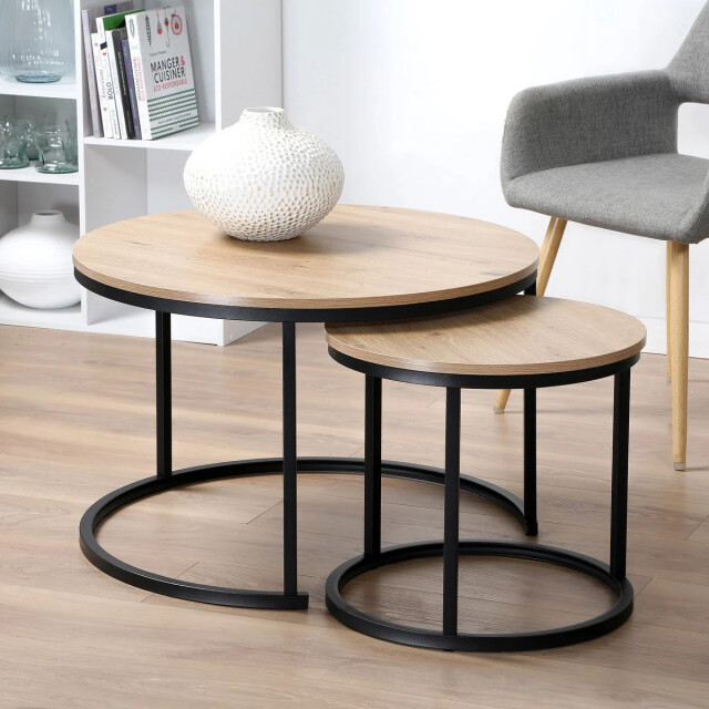 CaliCosy Set van 2 nestende ronde salontafels l70 cm 3083639 large