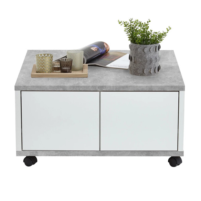 CaliCosy Salontafel op wielen 2 laden 2 vakken l70 cm twin 2936986 large