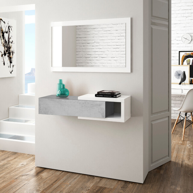 CaliCosy Hangende console omkeerbaar met 1 lade en 1 spiegel l95 cm noon 2982043 large