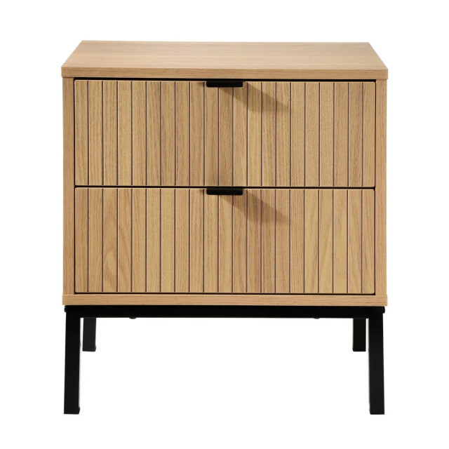 CaliCosy Nachtkastje 2 laden geribbeld houten b45 x h51 cm 2929500 large