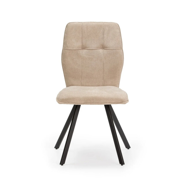 CaliCosy Set van 4 stoelen in stof met zwarte metalen poten l47 cm mery 3078753 large