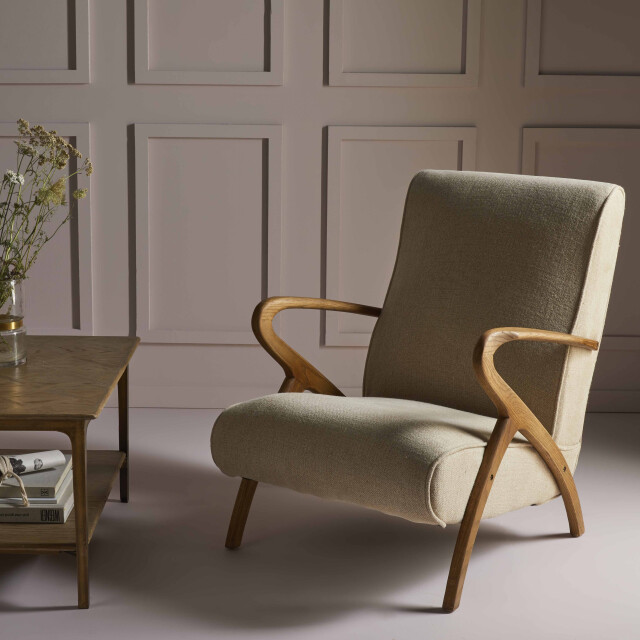Signature Fauteuil van eikenhout en linnen zitting jean 2931760 large
