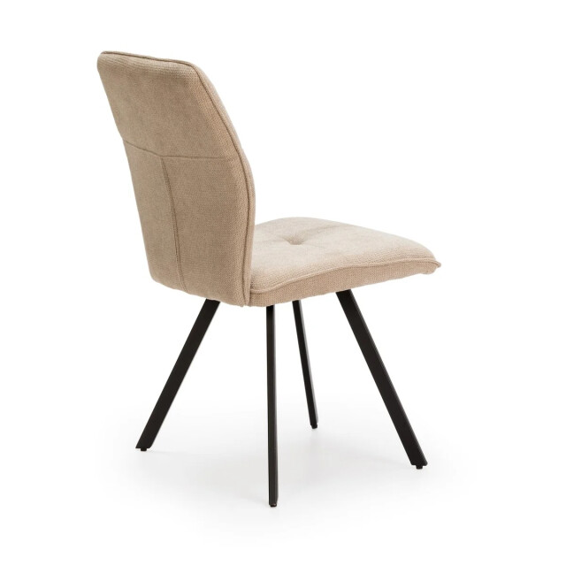 CaliCosy Set van 4 stoelen in stof met zwarte metalen poten l47 cm mery 3078753 large