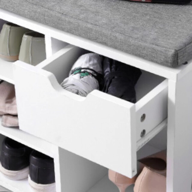CaliCosy Opbergbank voor schoenen wit 10 vakken 1 lade 2930201 large