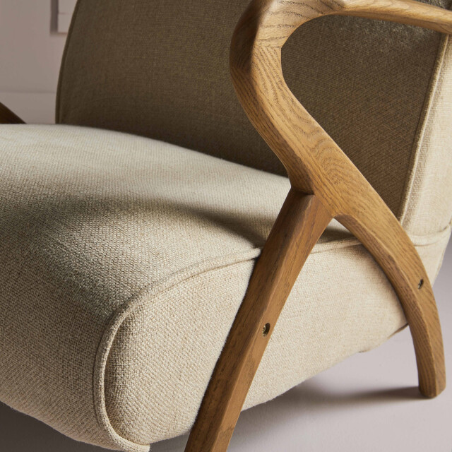 Signature Fauteuil van eikenhout en linnen zitting jean 2931760 large