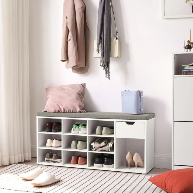 CaliCosy Opbergbank voor schoenen wit 10 vakken 1 lade 2930201 large