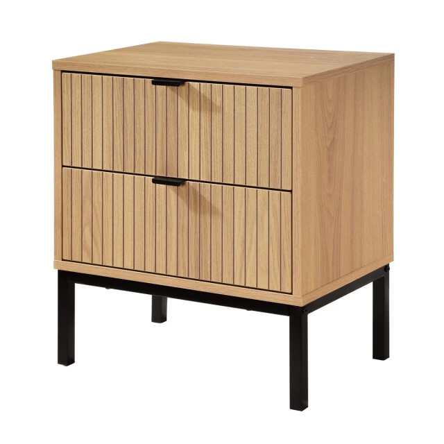 CaliCosy Nachtkastje 2 laden geribbeld houten b45 x h51 cm 2929500 large
