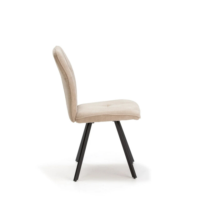 CaliCosy Set van 4 stoelen in stof met zwarte metalen poten l47 cm mery 3078753 large