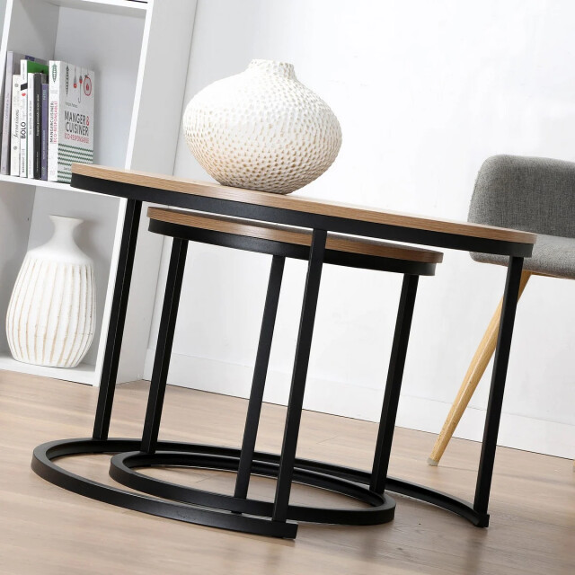CaliCosy Set van 2 nestende ronde salontafels l70 cm 3083639 large