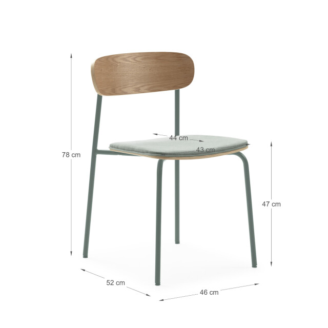 CaliCosy Set van 2 stoelen in stof met zwarte metalen poten l46 cm adriana 3078773 large